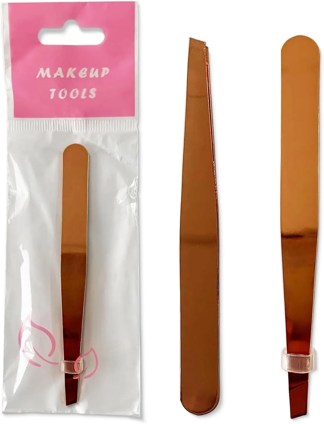 Professional Eyebrow Tweezers Colorful Stainless Steel Mini Hair Clamp Beauty Eyebow Makeup Clips (Color : 1piece Rose Gold, Size : 1SIZE) (1piece Silver 1SIZE)