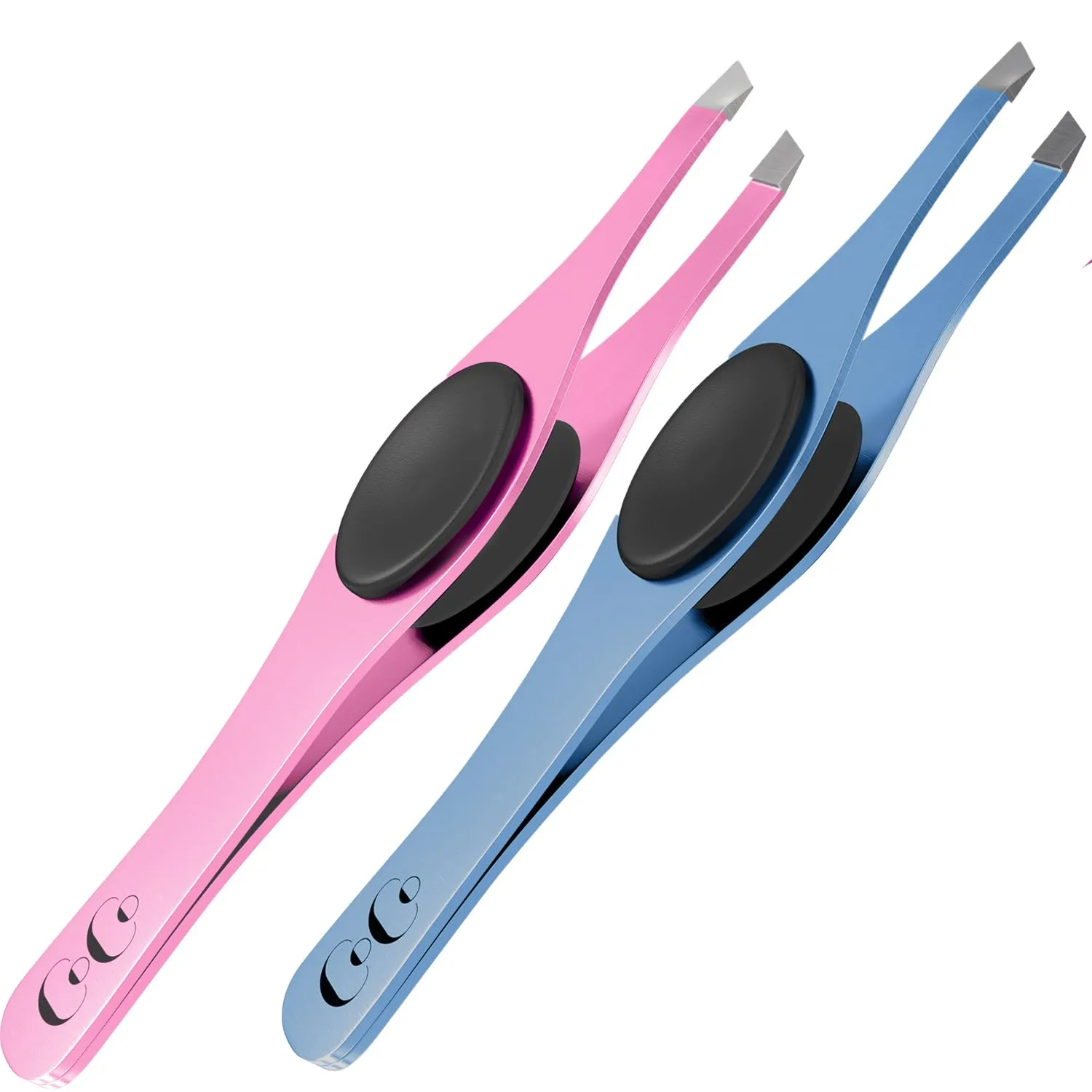 Professional Tweezers– Slant Precision Tweezers for Eyebrows, Facial Hair, Chin, Ingrown Hair Removal – Durable, Ultra – Wide Sharp Stainless Steel Tweezer has Silicone Grip