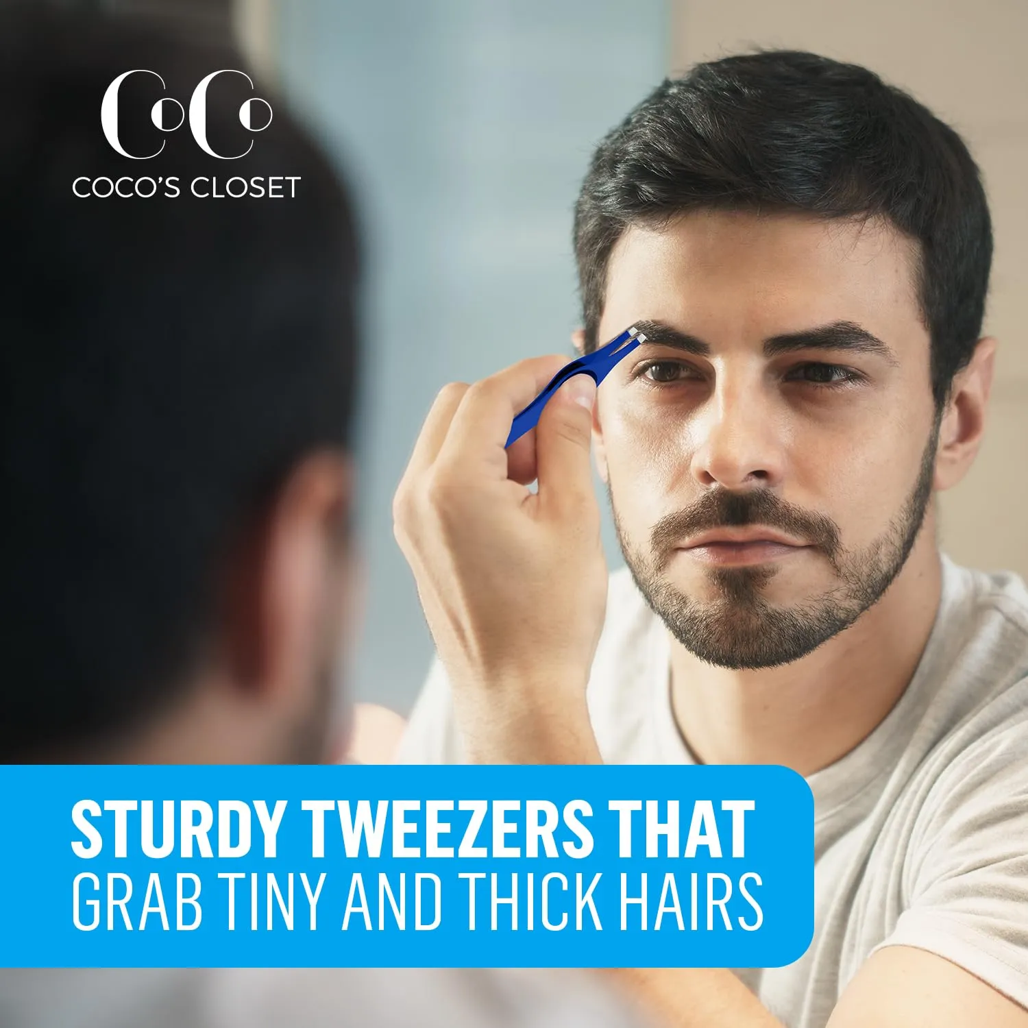 Professional Tweezers– Slant Precision Tweezers for Eyebrows, Facial Hair, Chin, Ingrown Hair Removal – Durable, Ultra – Wide Sharp Stainless Steel Tweezer has Silicone Grip