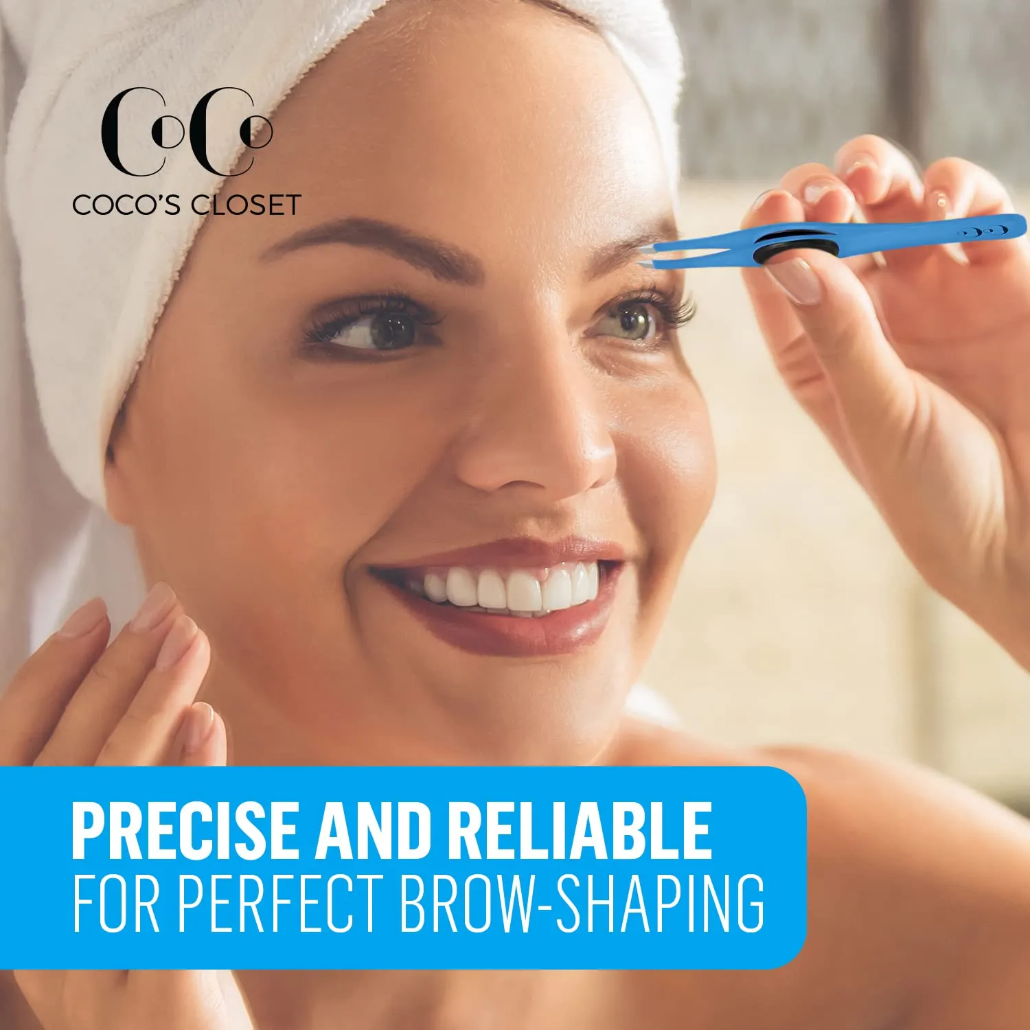 Professional Tweezers– Slant Precision Tweezers for Eyebrows, Facial Hair, Chin, Ingrown Hair Removal – Durable, Ultra – Wide Sharp Stainless Steel Tweezer has Silicone Grip