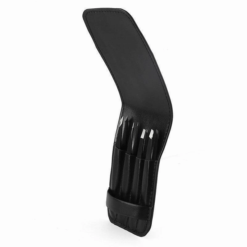 Professional Eyebrow Tweezers Set Plucker Puller Slanted Pointed Tip Manicure