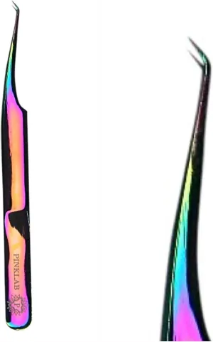 Rev Pro Rainbow Tweezer / 45 degree/Isolation/Eyelash Extension By PINKLAB