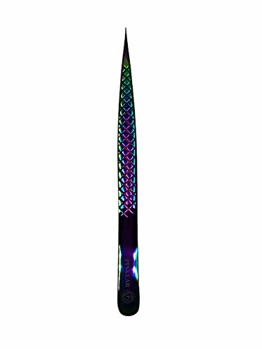 Rev Pro Master Rainbow Straight Fine Point Tweezer for Eyelash Extensions By PINKLAB