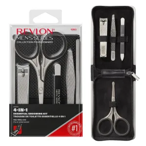 Revlon Revlon Men's Grooming Kit, 5-Piece Travel Essentials Set, Includes Nail Clippers, Scissors, File, Tweezers and Carrying Case, Stainless Steel, 1 Pack