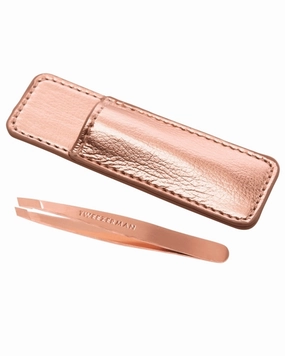 Rose Gold Mini Slant Tweezer with Case