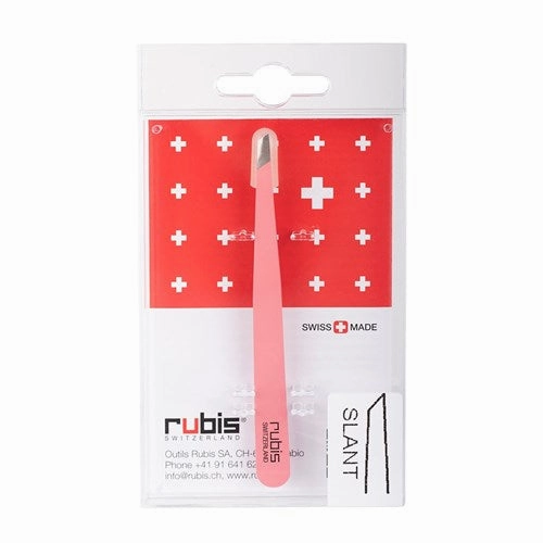 Rubis Classic Slant Tweezer - Pink Stainless Steel