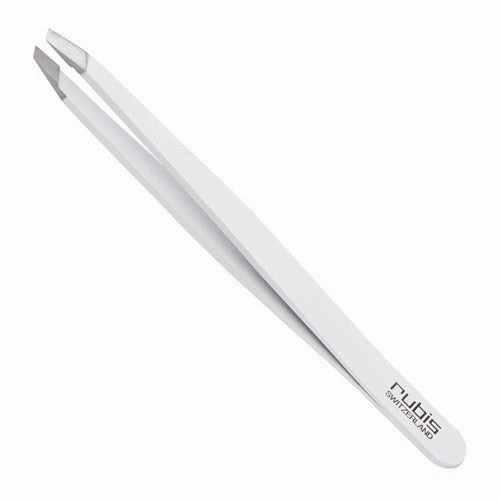 Rubis Classic Slant Tweezer - White Stainless Steel