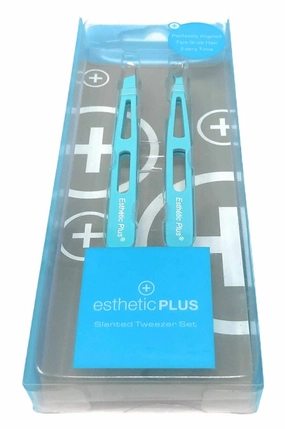 RX7 2532 Slanted tweezer set, Teal