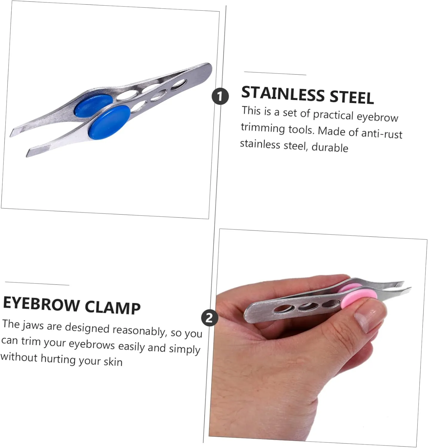 SAFIGLE 3sets 4pcs Eyebrow Tweezers Durable Beauty Tool for Precision Grooming Easy Hair Removal and Shaping 4pcs*3