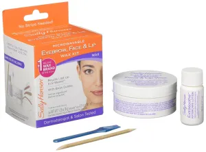 Sally Hansen Microwavable Eyebrow, Face & Lip Wax Kit, Microwavable Wax, 0.31 Oz, Face Wax Strips, At Home Wax Strips, Body Wax Strips, Home Waxing Kit, Effective, Easy to Use