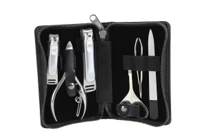 Seki Edge Craftsman Luxury Men's Grooming Set (SS-3103) - 6 Piece Premium Manicure & Pedicure Kit with Clippers, Nipper, Scissors, File, Tweezers in Travel Case