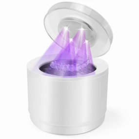 Simfree Ultrasonic Retainer Cleaner - 45kHz Ultrasonic - 4 Modes Denture Cleaner Machine 200ML with Digital Timer for Dentures, Mouth Guards, Braces, Toothbrush Heads, Jewelry - White