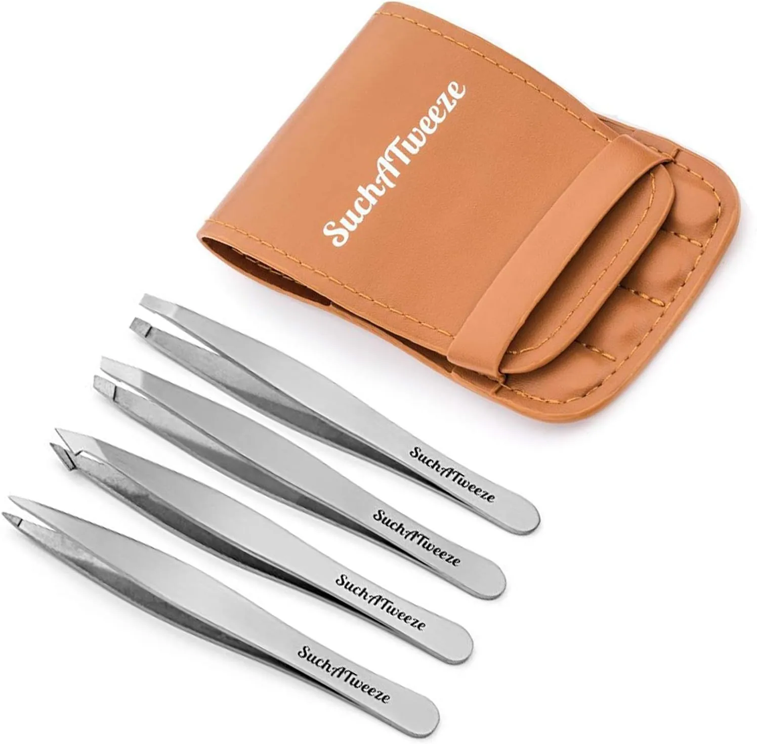 Slant Tweezers Premium Stainless Steel Precision Tweezer For Men & Women. Guaranteed Professional And Home Use - Best For Facial & Body Hair Removal!