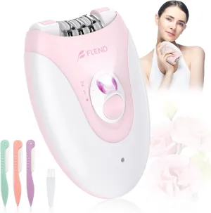Smooth Glide Epilator for Women, 2 Speeds Facial Hair Removal Device with LED Light, 36 Tweezers & Massage Pad. Rechargeable Facial Hair Removal Epilator for Bikini, Arms, Legs, and Face