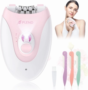 Smooth Glide Epilator for Women, 2 Speeds Facial Hair Removal Device with LED Light, 36 Tweezers & Massage Pad. Rechargeable Facial Hair Removal Epilator for Bikini, Arms, Legs, and Face