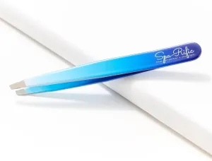 Spa-Rific Slant Tweezers - Handmade Precision Tool for Women & Men, 25 - Degree Angle for Shaping Eyebrows & Grooming Facial Countours, Eyebrow and Facial Hair Remover (Ice Blue Ombre)