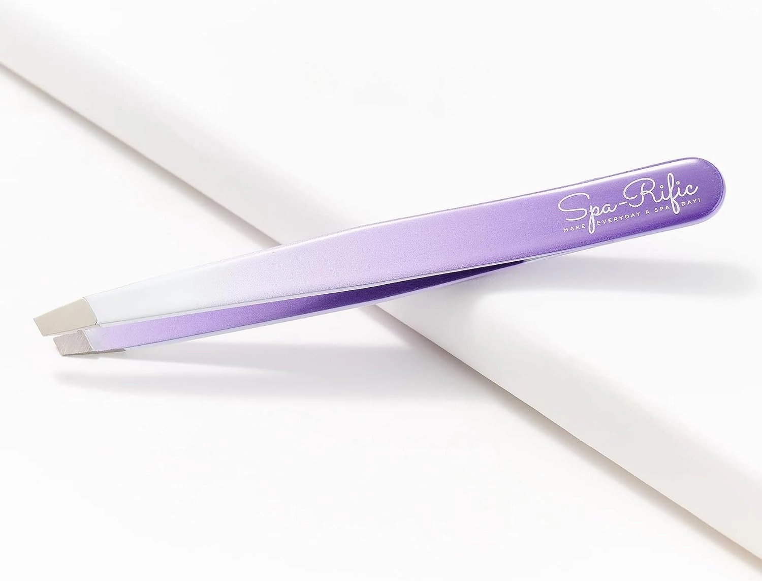 Spa-Rific Slant Tweezers - Handmade Precision Tool for Women & Men, 25 - Degree Angle for Shaping Eyebrows & Grooming Facial Countours, Eyebrow and Facial Hair Remover (Lilac Ombre)