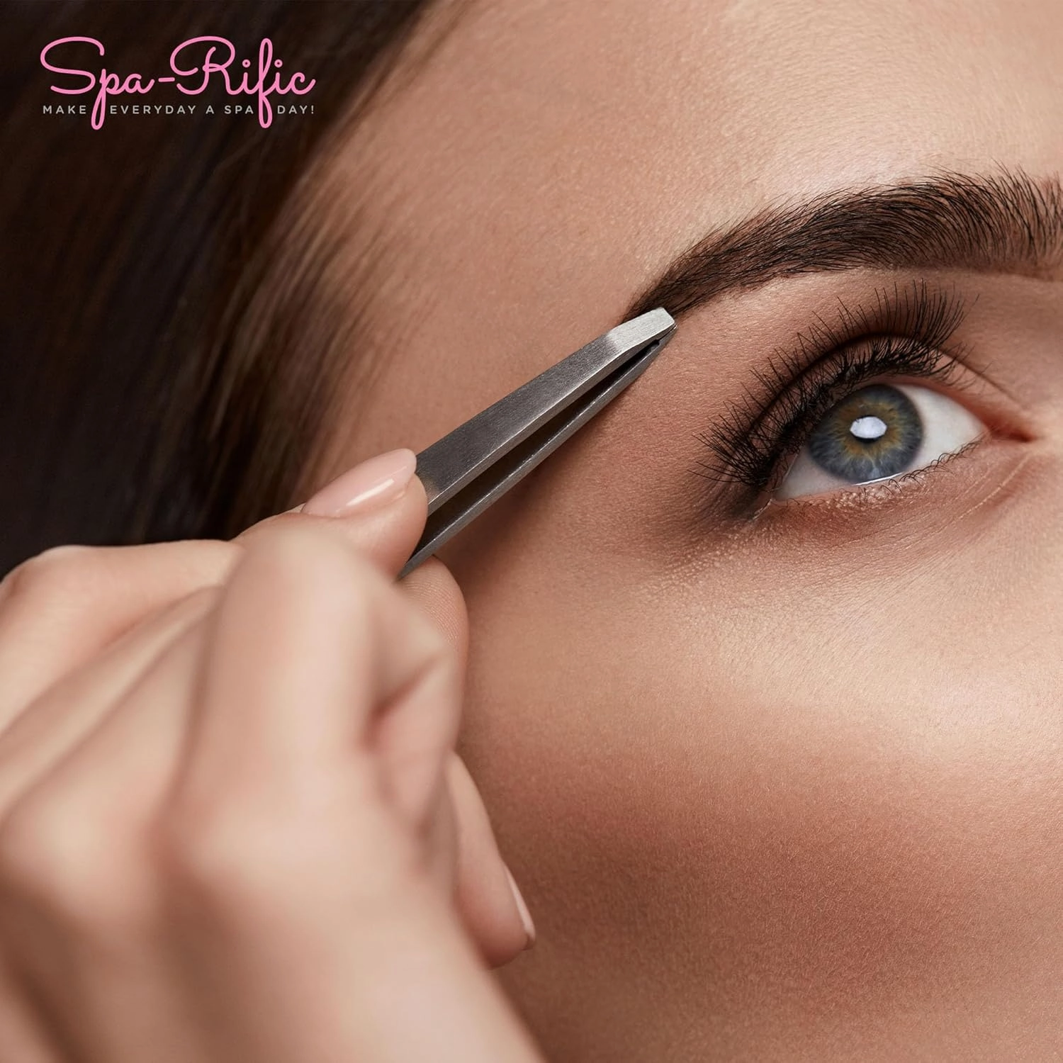 Spa-Rific Slant Tweezers - Handmade Precision Tool for Women & Men, 25 - Degree Angle for Shaping Eyebrows & Grooming Facial Countours, Eyebrow and Facial Hair Remover (Pink Ombre)