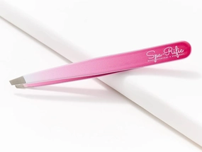Spa-Rific Slant Tweezers - Handmade Precision Tool for Women & Men, 25 - Degree Angle for Shaping Eyebrows & Grooming Facial Countours, Eyebrow and Facial Hair Remover (Rose Ombre)
