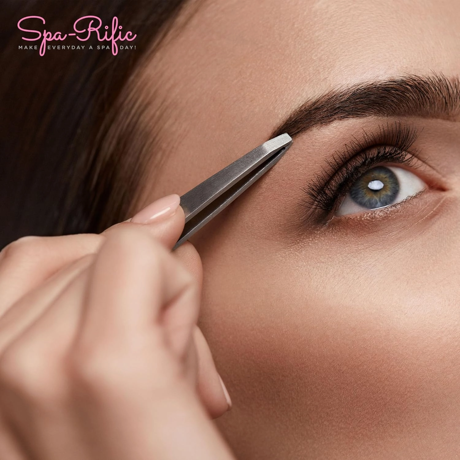 Spa-Rific Slant Tweezers - Handmade Precision Tool for Women & Men, 25 - Degree Angle for Shaping Eyebrows & Grooming Facial Countours, Eyebrow and Facial Hair Remover (Teal Ombre)