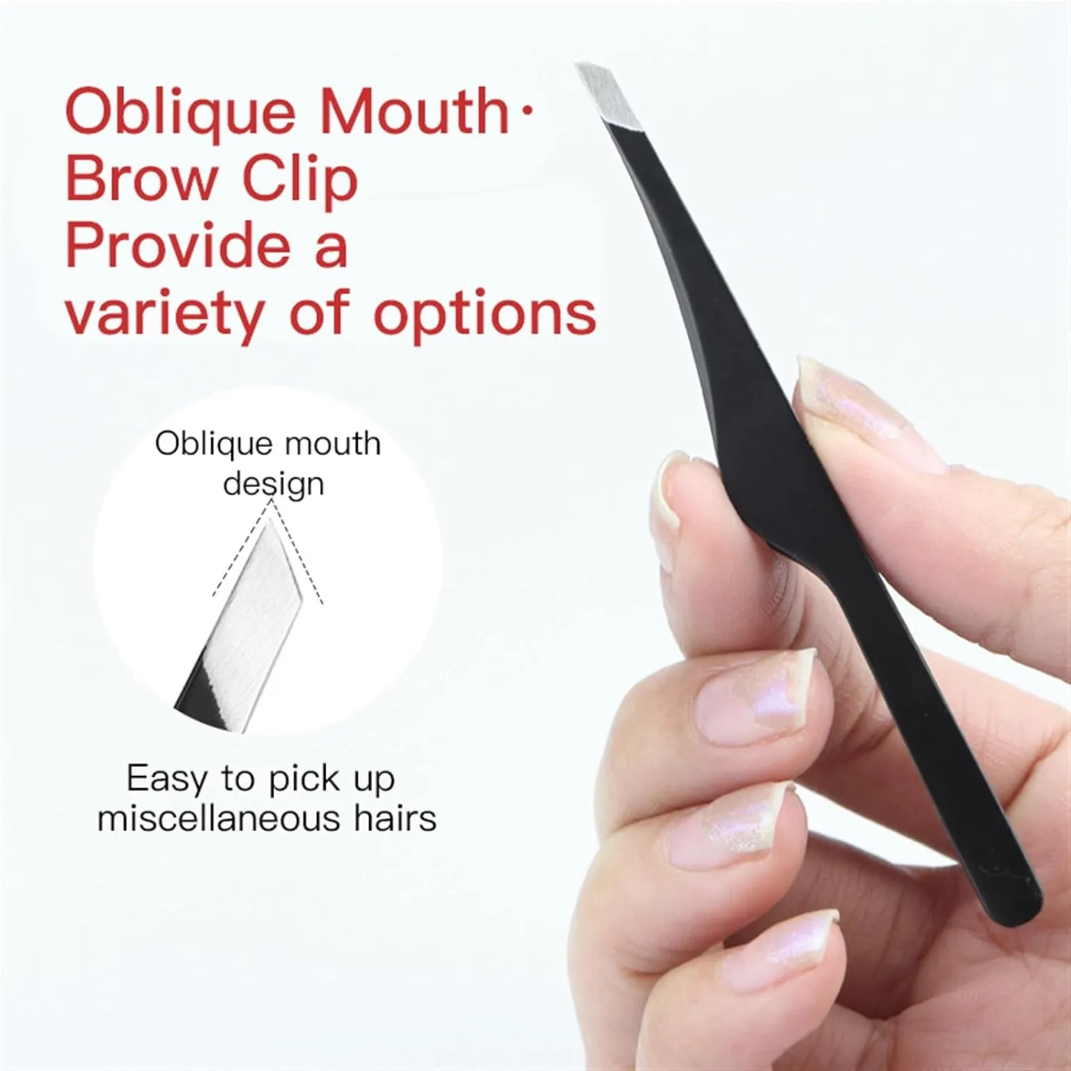 Stainless Steel Beauty Clip Slant Eyelash Tweezer Clip for Eyebrow Eyebrow Makeup Tools (Color : 03, Size : 1SIZE) (2 1SIZE)