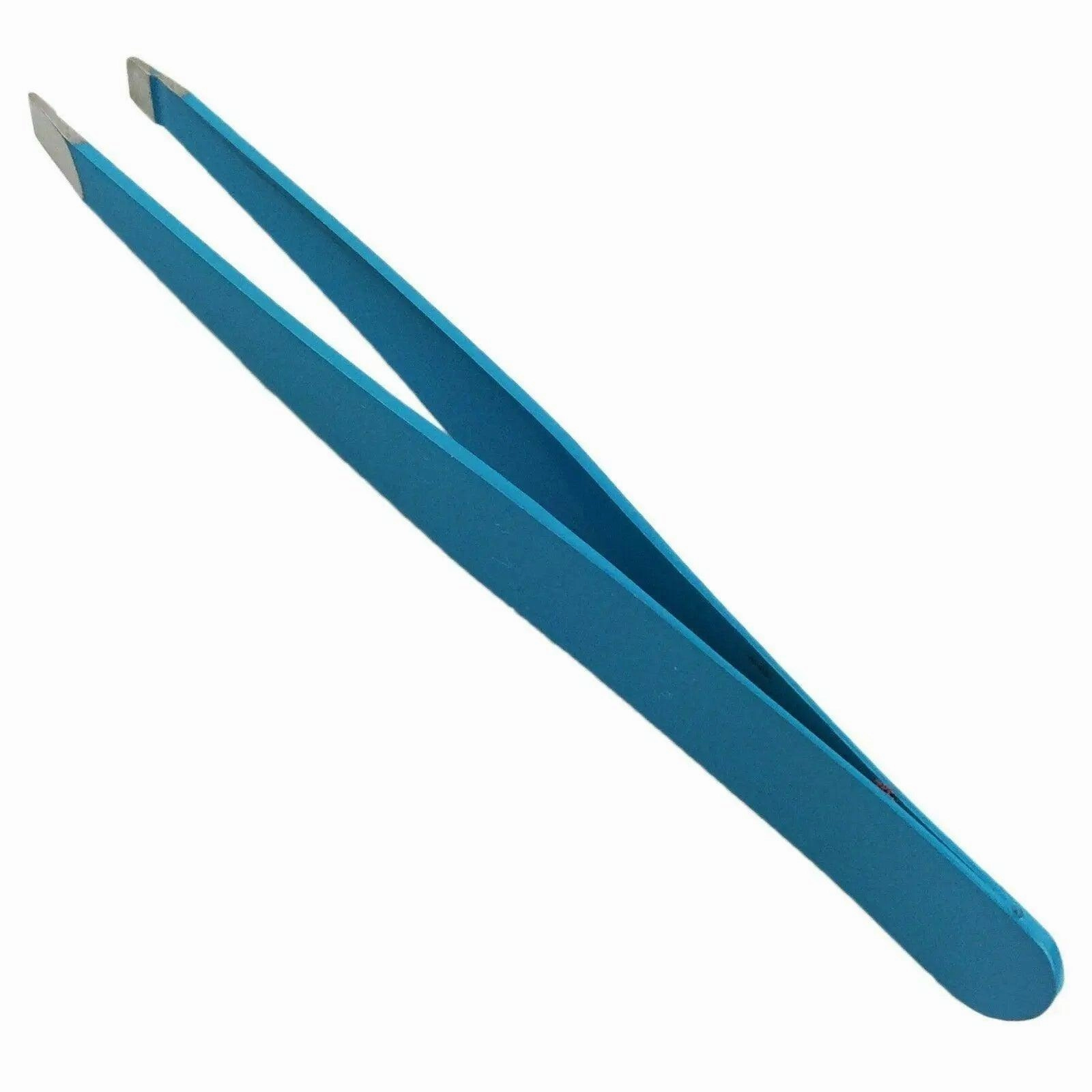 Stainless Steel Hair Eyebrow Tweezers Plucker Puller Beauty Slanted Nail Tip