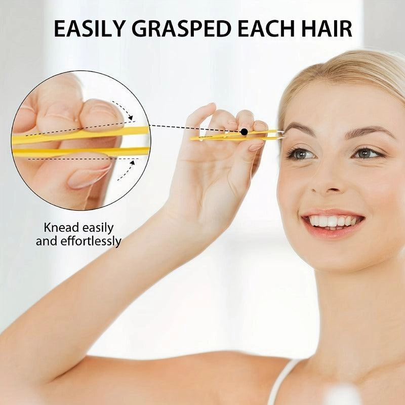 Stainless Steel Hair Eyebrow Tweezers Plucker Puller Beauty Slanted Nail Tip