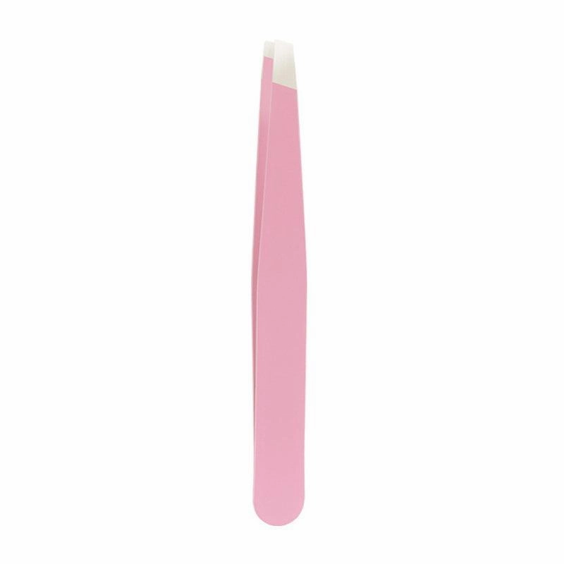 Stainless Steel Hair Eyebrow Tweezers Plucker Puller Beauty Slanted Nail Tip