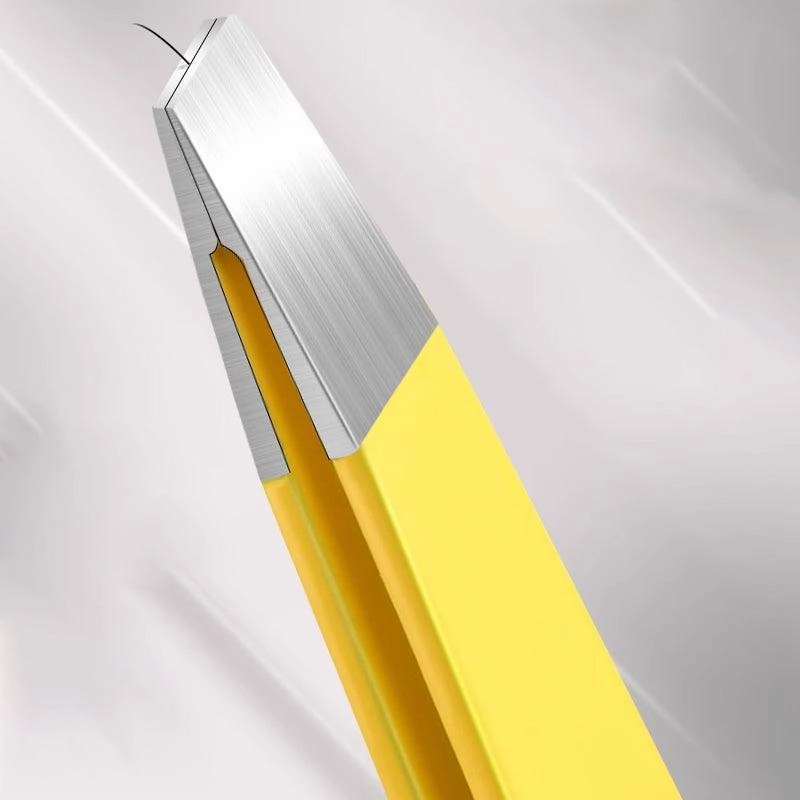 Stainless Steel Hair Eyebrow Tweezers Plucker Puller Beauty Slanted Nail Tip