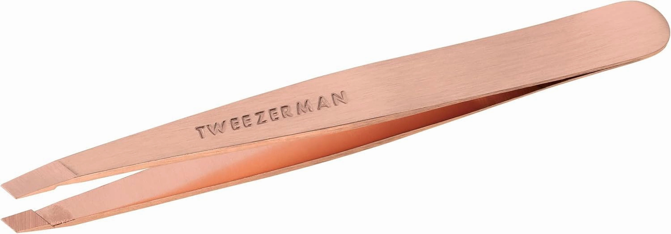 Stainless Steel Slant Tweezer - Eyebrow Tweezers for Women and Men (Rose Gold)