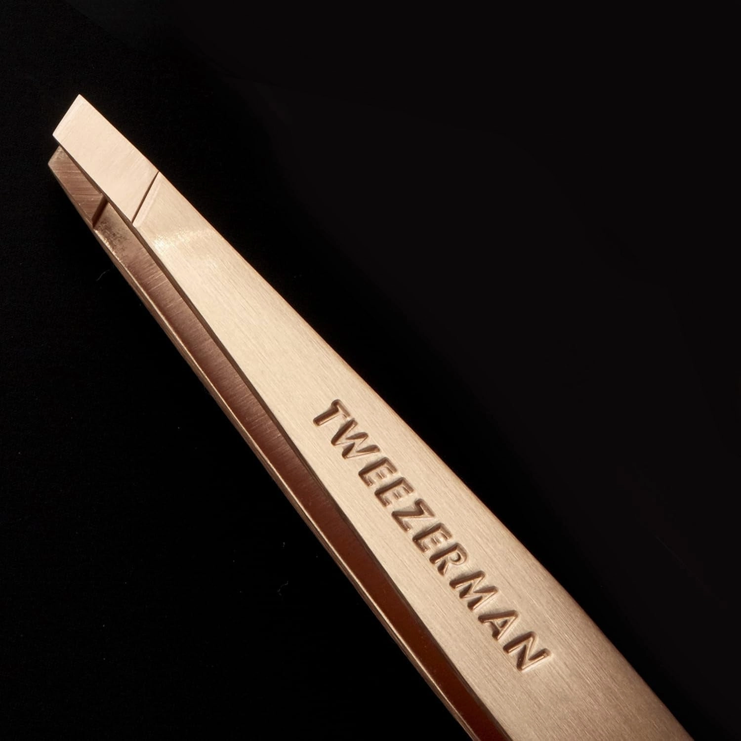 Stainless Steel Slant Tweezer - Eyebrow Tweezers for Women and Men (Rose Gold)