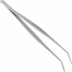 Stainless Steel Tweezers Long Handle Straight Tweezer Handmade Multipurpose Repairing Kit For Eyebrow Hair Remover Ingrown Hairs Remover with Bent Tip 25cm 1pcs