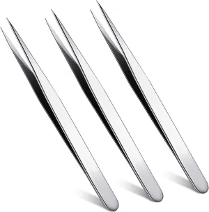 Straight Pointed Tip Tweezers Isolating Tweezers Pointed Blackhead Remover Precision Eyebrow Splinter Tweezers Eyelash Extensions Tweezers Lash