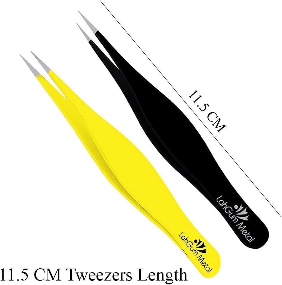 Super Sharp Pointed Tweezers Precision Fine Point Tip Ingrown Hair Tweezers Kit Best Pointed Tweezers for Women Chin Hair Removal - Extra Thin Tweezers Precision Stainless Facial Hair Remover for Face