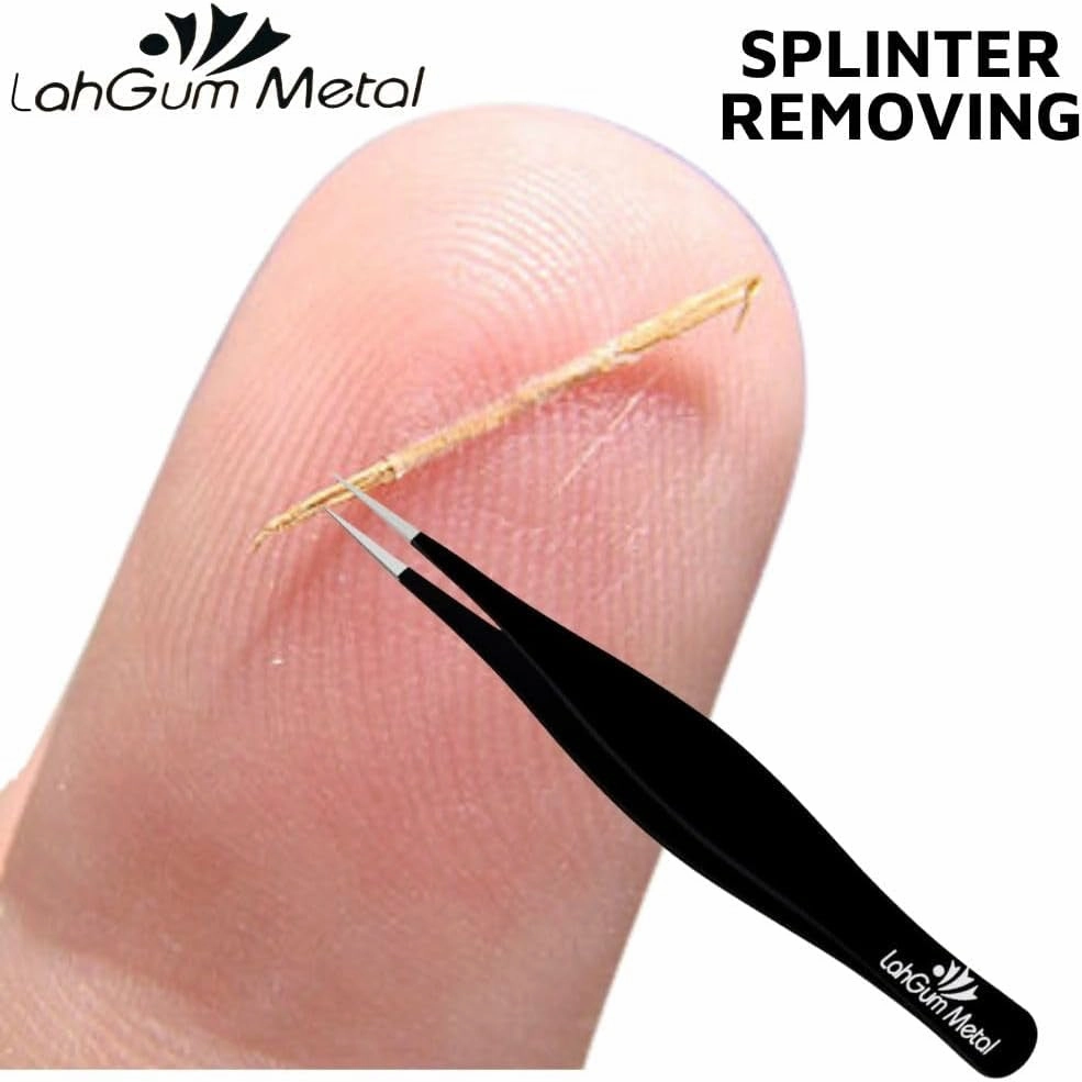 Super Sharp Pointed Tweezers Precision Fine Point Tip Ingrown Hair Tweezers Kit Best Pointed Tweezers for Women Chin Hair Removal - Extra Thin Tweezers Precision Stainless Facial Hair Remover for Face