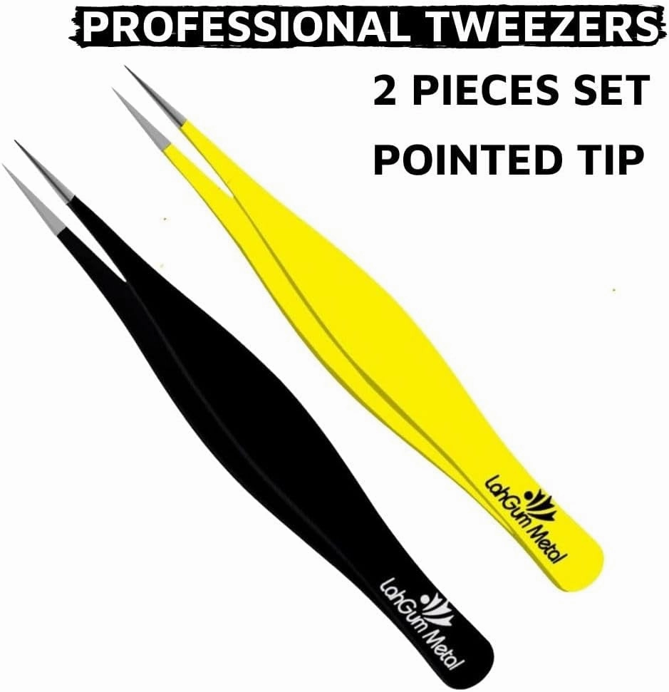 Super Sharp Pointed Tweezers Precision Fine Point Tip Ingrown Hair Tweezers Kit Best Pointed Tweezers for Women Chin Hair Removal - Extra Thin Tweezers Precision Stainless Facial Hair Remover for Face
