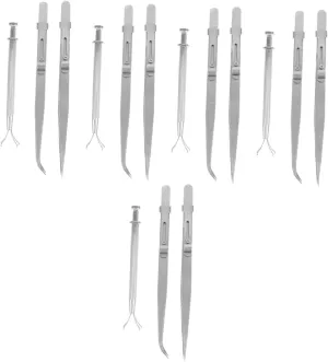 TEHAUX 3 Sets Stainless Steel Tweezers Tool Jewelry Making Tweezers Multi-use Perfect for Home Professional and Present Giving Strong Durable