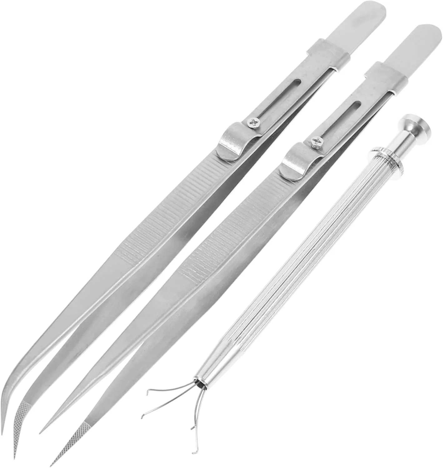 TEHAUX 3 Sets Stainless Steel Tweezers Tool Jewelry Making Tweezers Multi-use Perfect for Home Professional and Present Giving Strong Durable