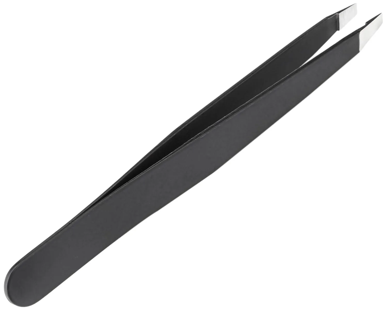 The BrowGal – Professional Hand-Made Slant Tweezer – Exclusive for Eyebrows Facial Hair, Ingrown Hair Removal & Blackhead - Handy & Portable Tool, Easily Grip with Safety, Anti-rust – 3.9 In, Black