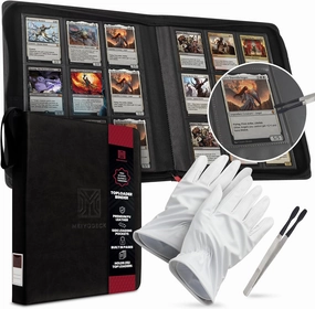 Top Loader Binder | Holds 252 Toploaders | 9-Pocket | Ringless Double-Sided Pockets | Includes Collectors Tweezers & Gloves | Premium Toploader Binder | Ideal for TCG, Sports, and Trading Cards