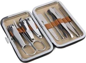 Travel Mini Nail Set 12 PCS/Set Nail Art Manicure Tools Set Nails Clipper Scissors Tweezer Knife Manicure Sets with Case for Nail Portable Travel Beauty kit (Color : 12Pcs, Size : Free) (10pcs Free)