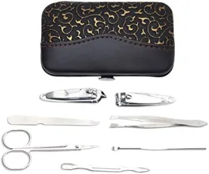 Travel Mini Nail Set 7pcs Stainless Steel Manicure Set & Kits Pedicure Scissor Tweezer Knife Endoscope Pick Utility Nail Clipper Kit Sets Portable Travel Beauty kit