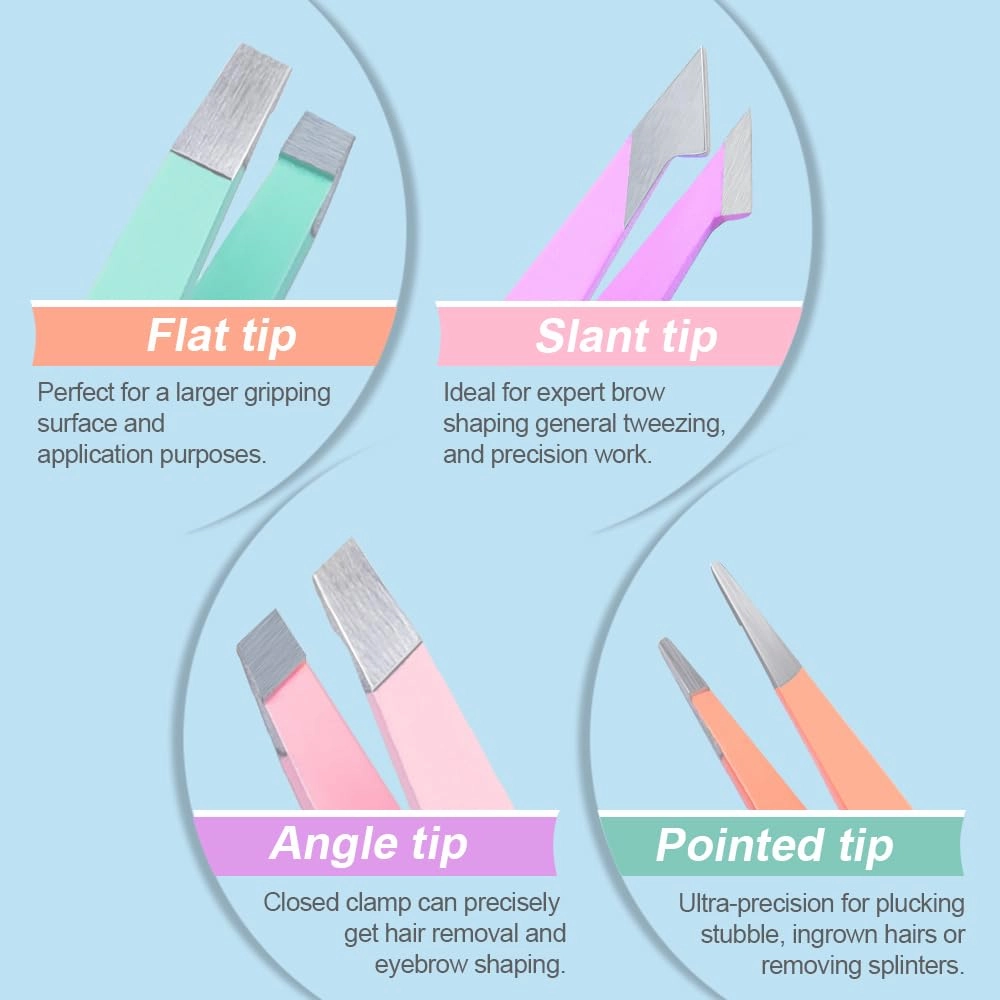TsMADDTs Tweezers for Women Facial Hair - Precision Tweezers Set with Travel Case - Stainless Steel with Scissor, Mirror