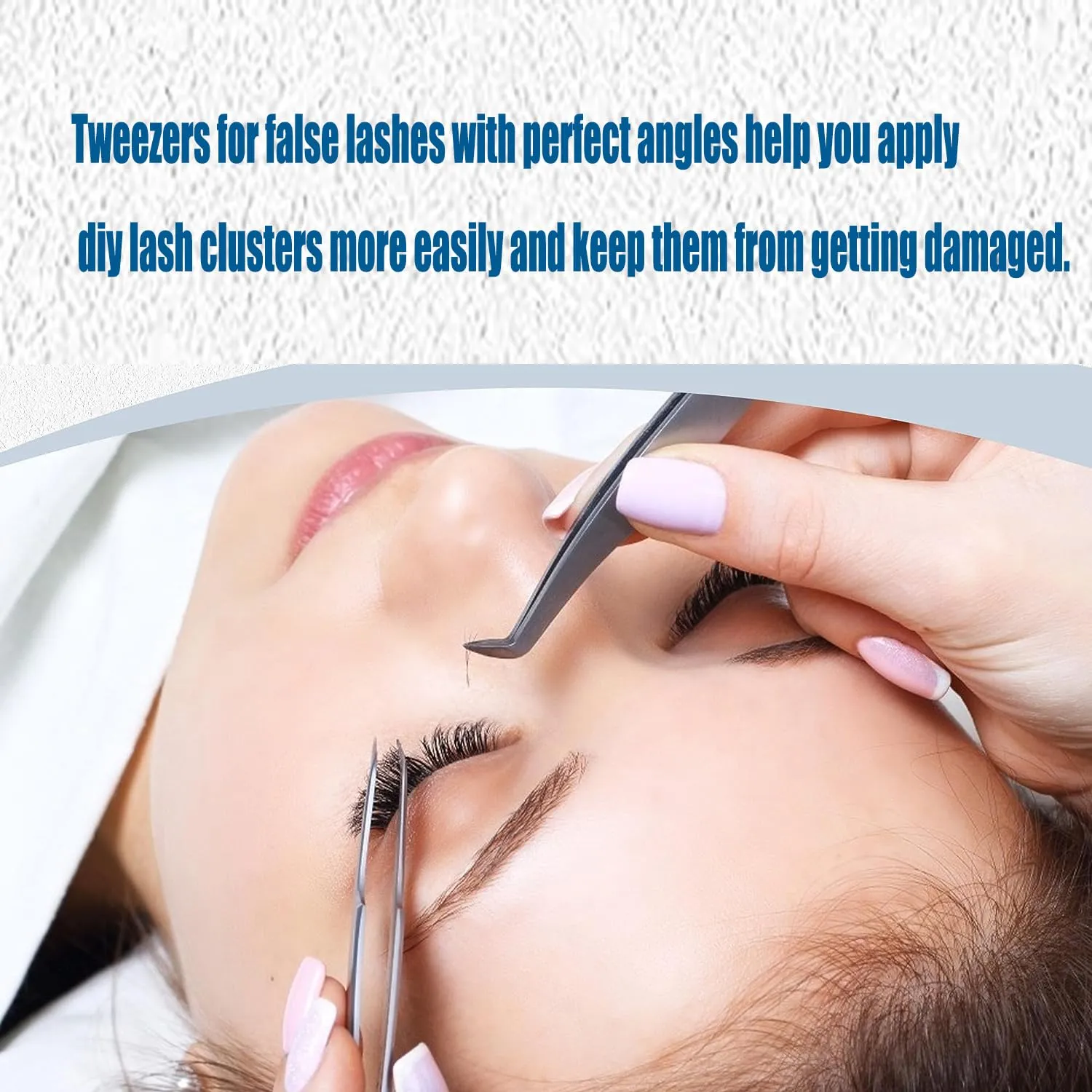 TW-2 Eyelash Extension Tweezers/Precision Tool for False Lashes/Supplies for Volume Extensions & Premade FansApplication/Curved Tweezer Tip/Beauty Accessories/Eyelashes Tools