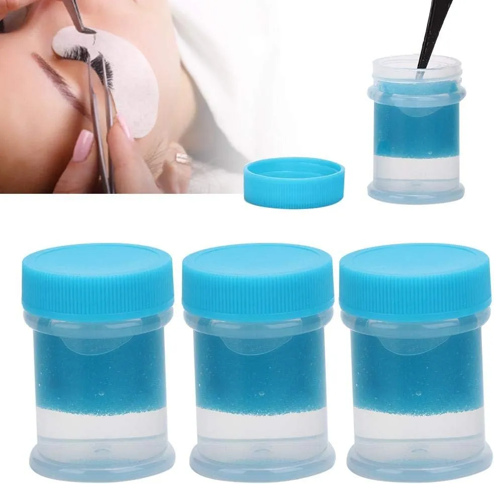 Tweezer cleaner, cleaning solution for eyelash extensions. Tweezer liquid remover and eyelash curler. Cleaner for eyelash extensions. Use sponge ball cleaning tool