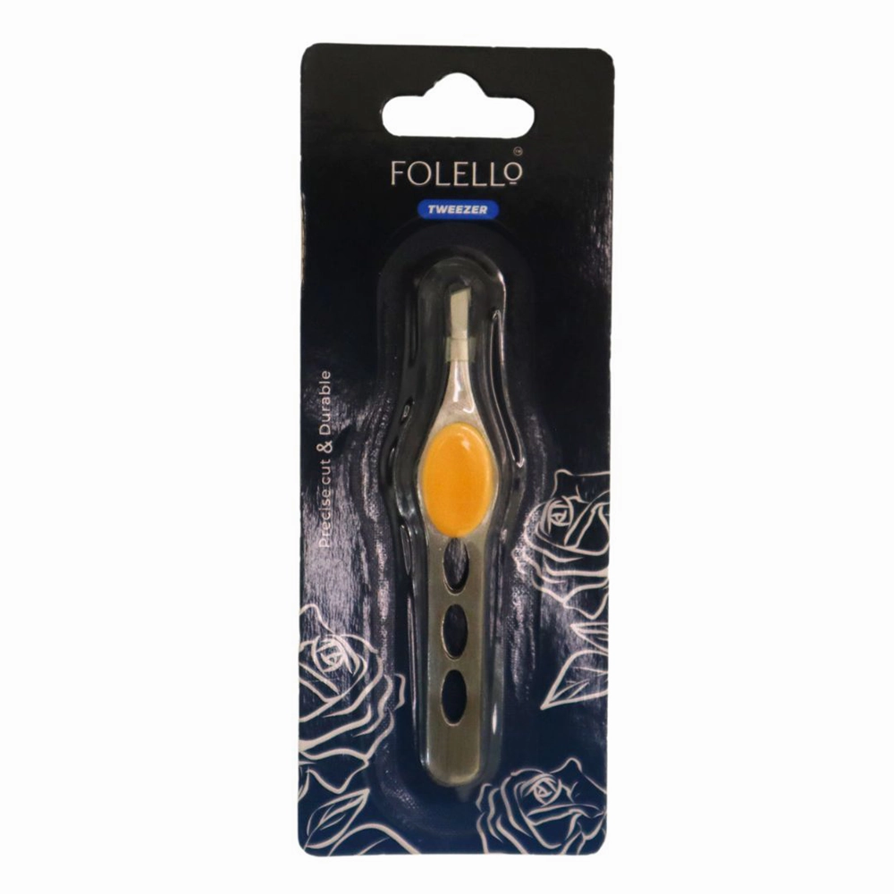 Tweezer with Rubber Grip, Square Tip (GB-3023)