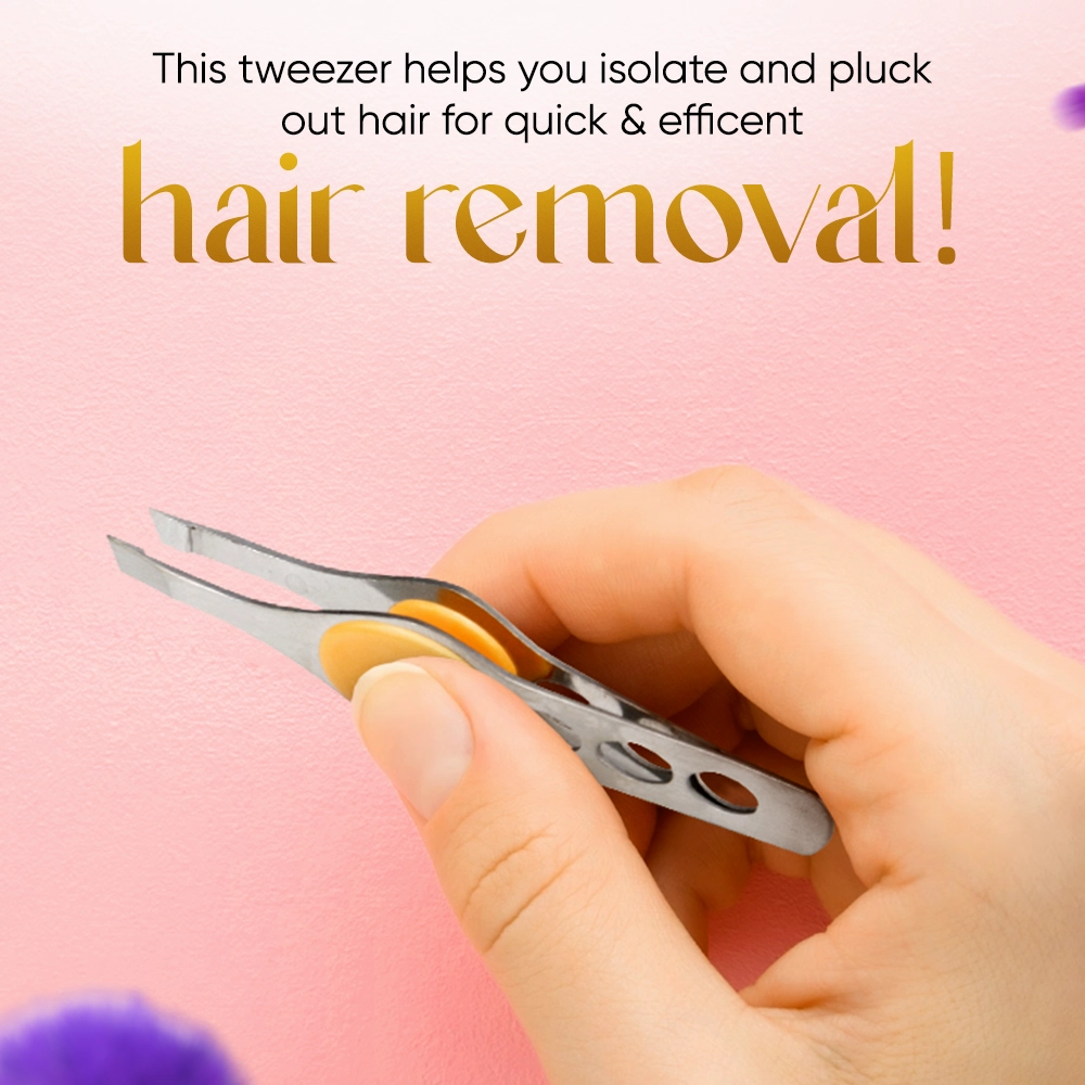 Tweezer with Rubber Grip, Square Tip (GB-3023)