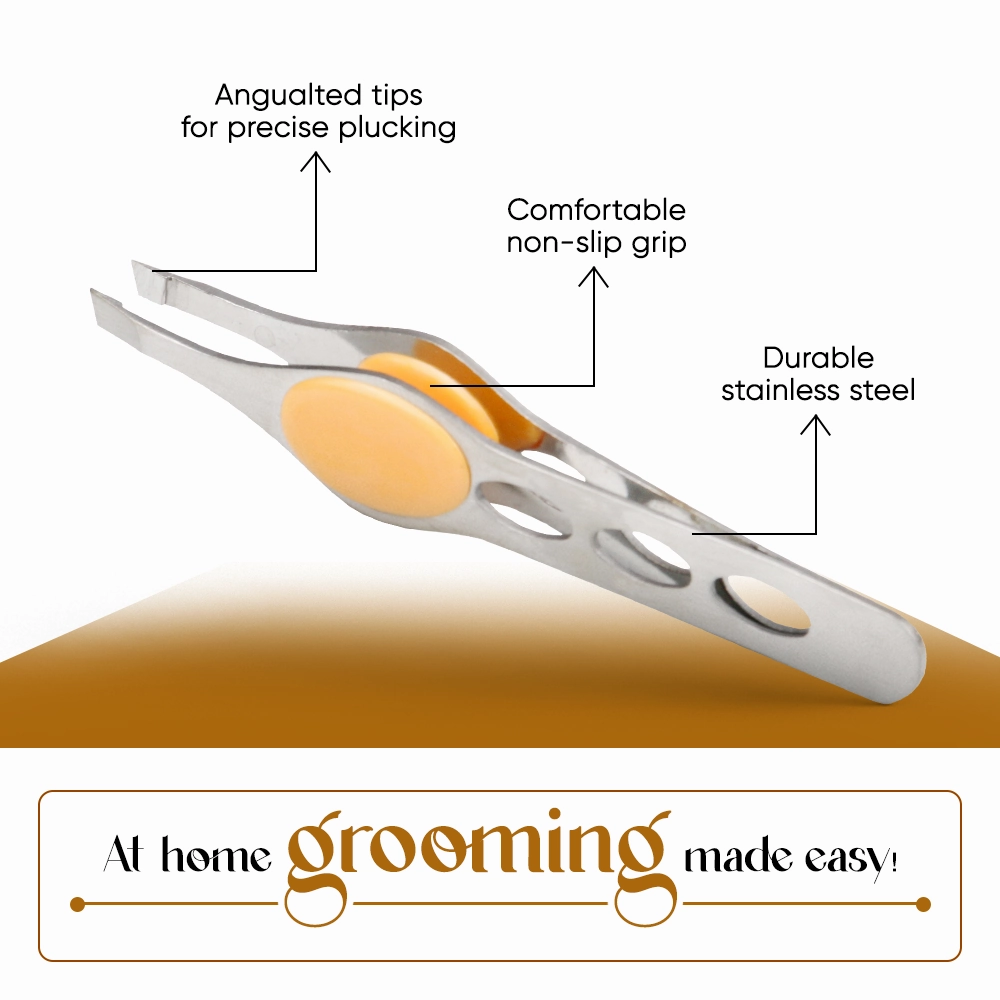 Tweezer with Rubber Grip, Square Tip (GB-3023)