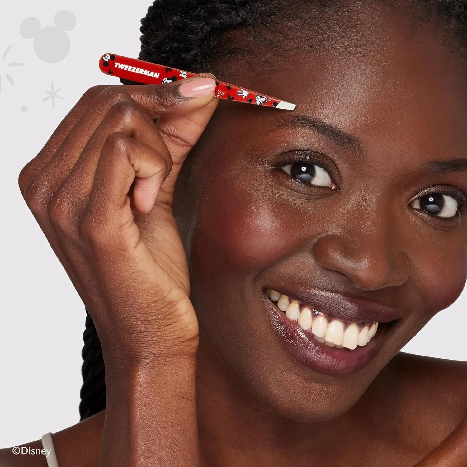 Tweezerman Disney's Mickey Mouse & Minnie Mouse We Got Ears Slant Tweezer - Eyebrow Tweezers for Women and Men