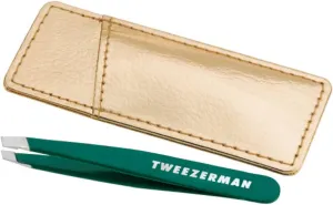 Tweezerman Emerald Shimmer Mini Slant Tweezer with Case